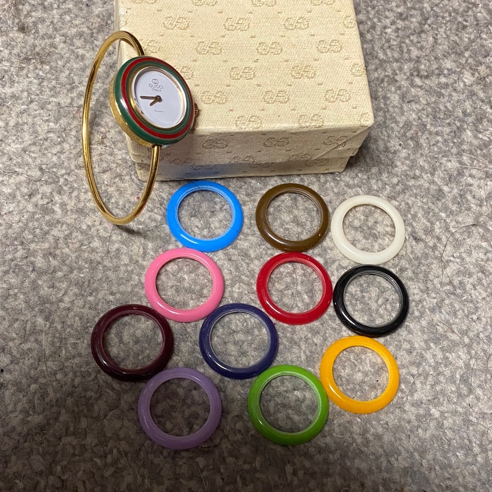 Gucci Multicolor Ring Set with Gold Bracelet - Picture 2 of 7